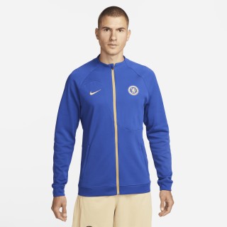 Chelsea FC Academy Pro Nike knit voetbaljack met rits over de hele lengte voor heren - Blauw