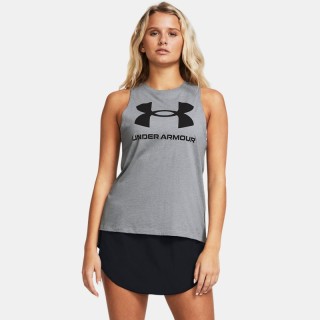 Damestanktop Under Armour Sportstyle Graphic Staal Medium Heather / Zwart / Zwart XS