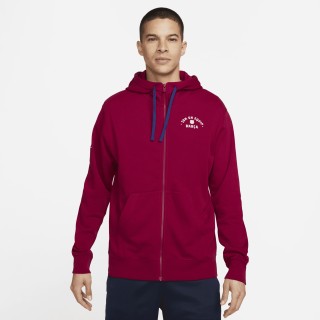 FC Barcelona Nike hoodie van sweatstof met rits voor heren - Rood