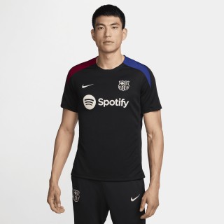 FC Barcelona Strike Nike Dri-FIT knit voetbaltop met korte mouwen voor heren - Zwart