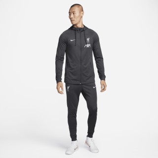 Liverpool FC Strike Nike Dri-FIT knit voetbaltrainingspak met capuchon voor heren - Grijs