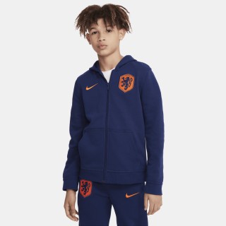 Nederland hoodie van sweatstof met rits over de hele lengte voor jongens - Blauw