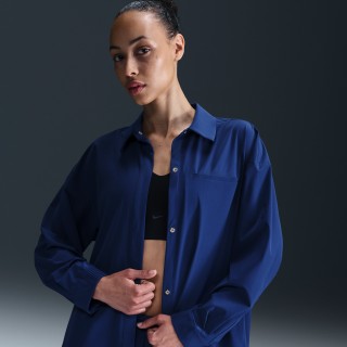 Nike 24.7 PerfectStretch Dri-FIT oversized damestop met lange mouwen - Blauw