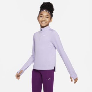 Nike Dri-FIT top met halflange rits en lange mouwen voor meisjes - Paars