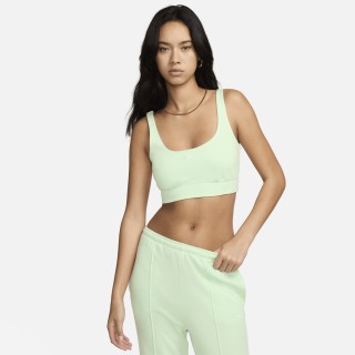 Nike Sportswear Chill Terry aansluitende korte tanktop van sweatstof voor dames - Groen