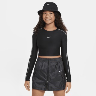 Nike Sportswear croptop met lange mouwen voor meisjes - Zwart