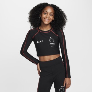 Nike Sportswear croptop met lange mouwen voor meisjes - Zwart