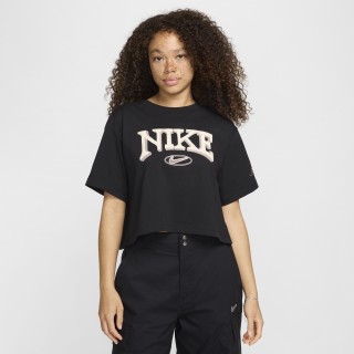 Nike Sportswear ruimvallend kort T-shirt met korte mouwen voor dames - Zwart