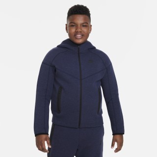 Nike Tech Fleece Hoodie met rits over de hele lengte voor jongens (ruimere maten) - Blauw