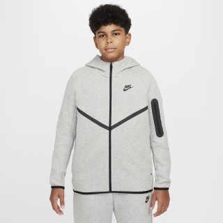 Nike Sportswear Tech Fleece hoodie met rits over de hele lengte voor kids (ruimere maten) - Grijs