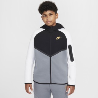 Nike Sportswear Tech Fleece hoodie met rits over de hele lengte voor kids (ruimere maten) - Grijs