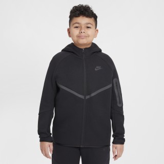 Nike Sportswear Tech Fleece hoodie met rits over de hele lengte voor kids (ruimere maten) - Zwart