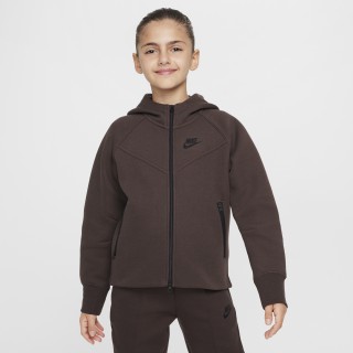 Nike Tech Fleece Hoodie met rits over de hele lengte voor meisjes - Bruin