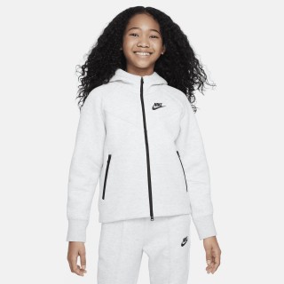 Nike Tech Fleece Hoodie met rits over de hele lengte voor meisjes - Grijs