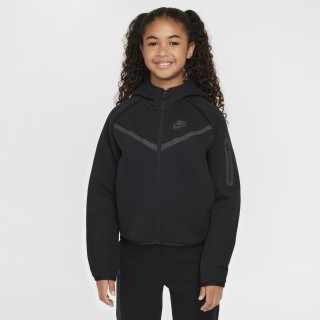 Nike Sportswear Tech Fleece Hoodie met rits over de hele lengte voor meisjes - Zwart