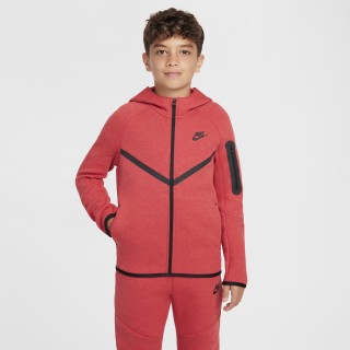 Nike Sportswear Tech Fleece Hoodie met rits voor kids - Rood