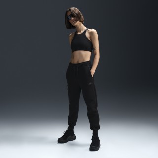 Nike Sportswear Tech Fleece joggingbroek met halfhoge taille voor dames - Zwart