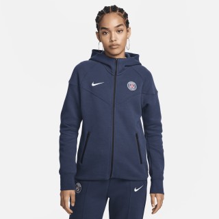 Paris Saint-Germain Tech Fleece Windrunner Nike voetbalhoodie met rits over de hele lengte voor dames - Blauw