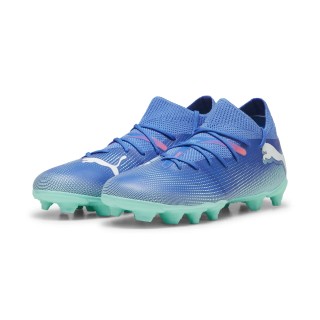 PUMA Future 7 Match Gras / Kunstgras Voetbalschoenen (MG) Kids Blauw Turquoise Wit