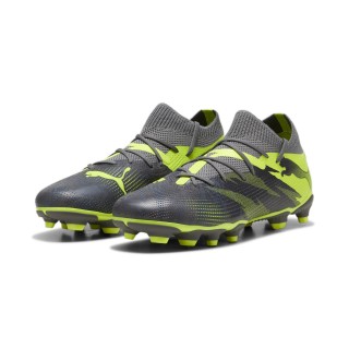 PUMA Future 7 Match Gras / Kunstgras Voetbalschoenen (MG) Kids Donkergrijs Geel Zwart