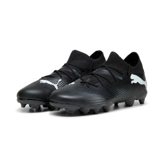 PUMA Future 7 Match Gras / Kunstgras Voetbalschoenen (MG) Kids Zwart Wit Donkergrijs