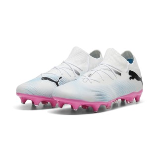 PUMA Future 7 Match IJzeren-Nop Voetbalschoenen (SG) Wit Roze Zwart