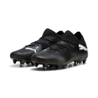 PUMA Future 7 Match IJzeren-Nop Voetbalschoenen (SG) Zwart Wit Donkergrijs