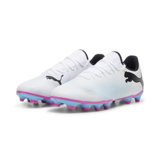 PUMA Future 7 Play Gras / Kunstgras Voetbalschoenen (MG) Wit Roze Zwart