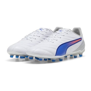 PUMA King Pro Gras / Kunstgras Voetbalschoenen (MG) Wit Blauw Lichtroze