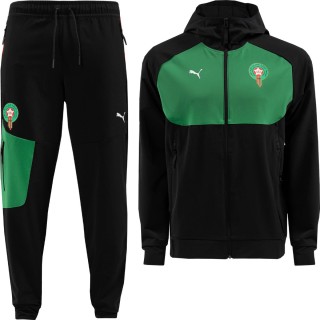 PUMA Marokko Pumatech Woven Trainingspak Full-Zip 2024-2026 Zwart Groen Rood