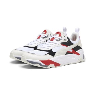 PUMA Trinity Sneakers Wit Grijs Zwart Rood