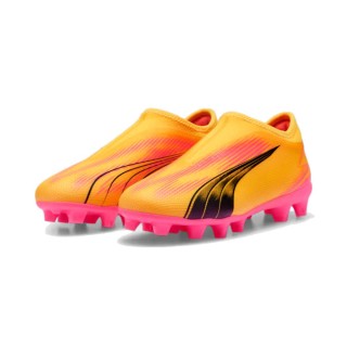 PUMA Ultra Match Veterloze Gras / Kunstgras Voetbalschoenen (MG) Kids Oranje Zwart Roze