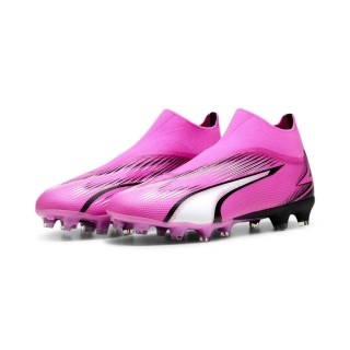 PUMA Ultra Match+ Veterloze Gras / Kunstgras Voetbalschoenen (MG) Roze Wit Zwart