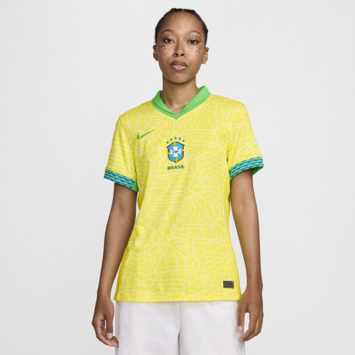 Brazilië 2024 Stadium Thuis Nike Dri-FIT replica voetbalshirt voor dames - Geel