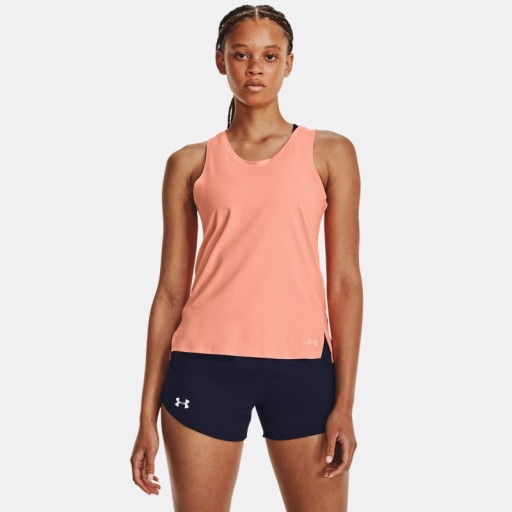 Damestanktop Under Armour Iso-Chill Laser Bubble Peach / Bubble Peach / Reflecterend M