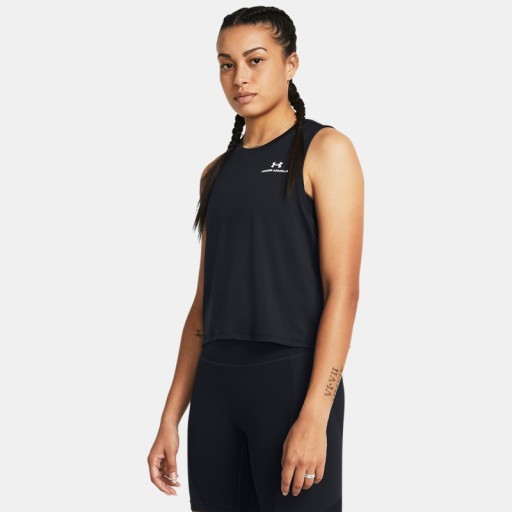 Damestanktop Under Armour Vanish Energy Crop Zwart / Wit XL