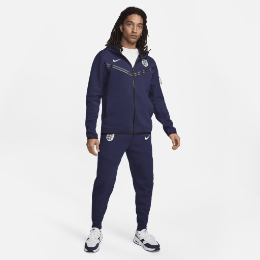 Engeland Tech Fleece Windrunner Nike voetbalhoodie met rits over de hele lengte voor heren - Paars