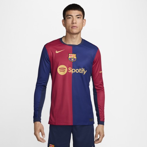 FC Barcelona 2024/25 Stadium Thuis Nike Dri-FIT replicavoetbalshirt met lange mouwen voor heren - Blauw