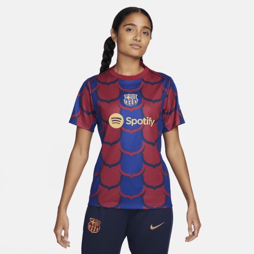 FC Barcelona Academy Pro Nike Dri-FIT warming-uptop voor dames - Blauw