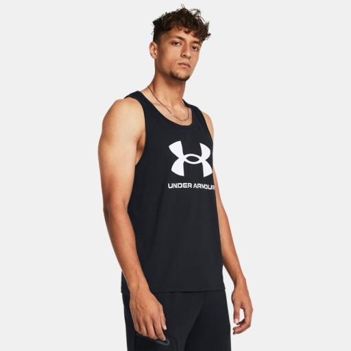 Herentanktop Under Armour Sportstyle Logo Zwart / Wit L