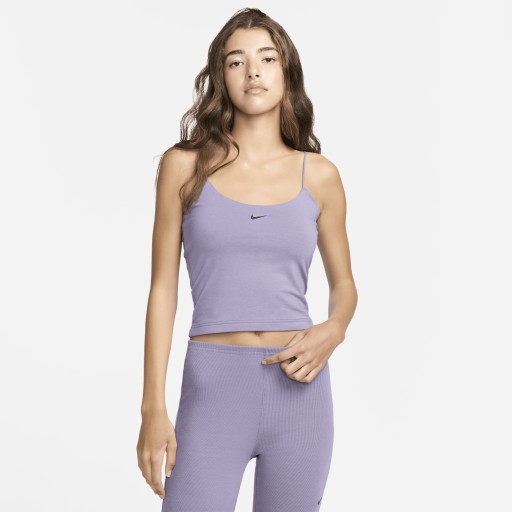 Nike Sportswear Chill Knit aansluitende cami tanktop voor dames - Paars