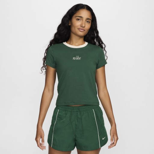 Nike Sportswear Chill Knit kort en aansluitend T-shirt voor dames - Groen