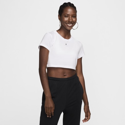 Nike Sportswear Chill Knit kort en aansluitend T-shirt voor dames - Wit