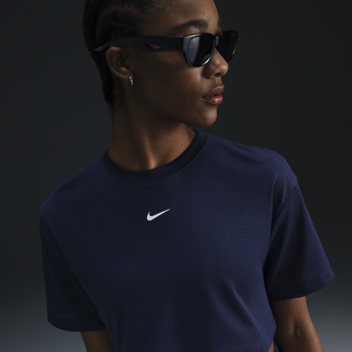 Nike Sportswear kort T-shirt met mesh voor dames - Blauw