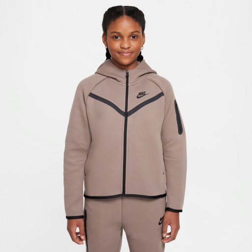 Nike Sportswear Tech Fleece Hoodie met rits over de hele lengte voor meisjes - Bruin