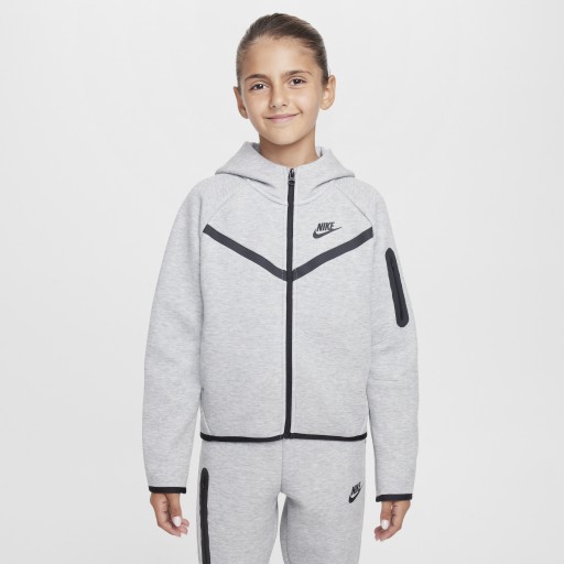 Nike Sportswear Tech Fleece Hoodie met rits over de hele lengte voor meisjes - Grijs