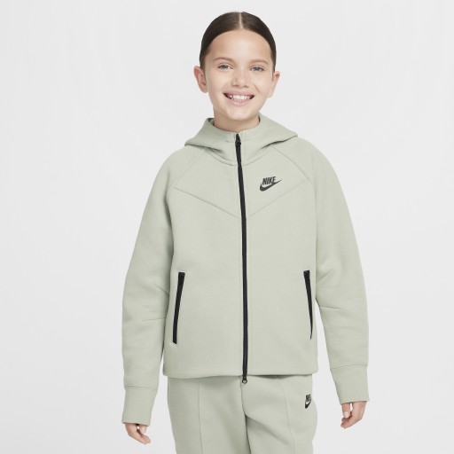 Nike Sportswear Tech Fleece Hoodie met rits over de hele lengte voor meisjes - Groen