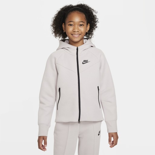 Nike Tech Fleece Hoodie met rits over de hele lengte voor meisjes - Paars