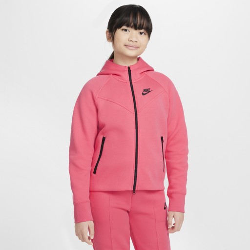 Nike Sportswear Tech Fleece Hoodie met rits over de hele lengte voor meisjes - Roze