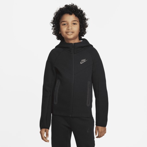 Nike Tech Fleece Hoodie met rits voor jongens - Zwart